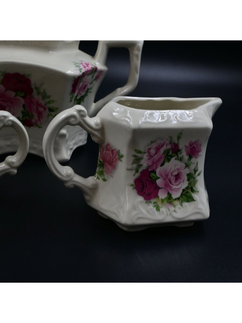 Crowne Oakes Designs New York Rose Tea Set - Teapot, Cream, Sugar Canisters - Picture 5 of 11